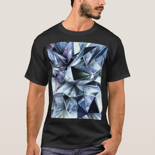 Tech Triangle Crystal: 3D-Hintergrund T-Shirt (Vorderseite)