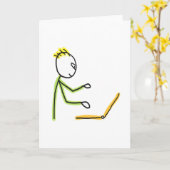 Tech-Typ Stickman Karte (Gelbe Blume)