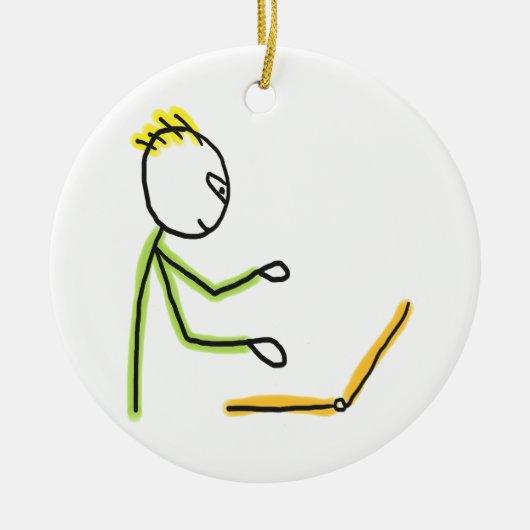 Tech-Typ Stickman Keramik Ornament (Vorne)