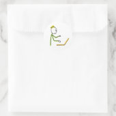 Tech-Typ Stickman Runder Aufkleber (Tasche)