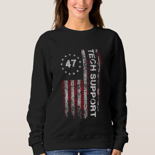 TECH UNTERSTÜTZT US Flag White House Tech Support  Sweatshirt (Vorderseite)