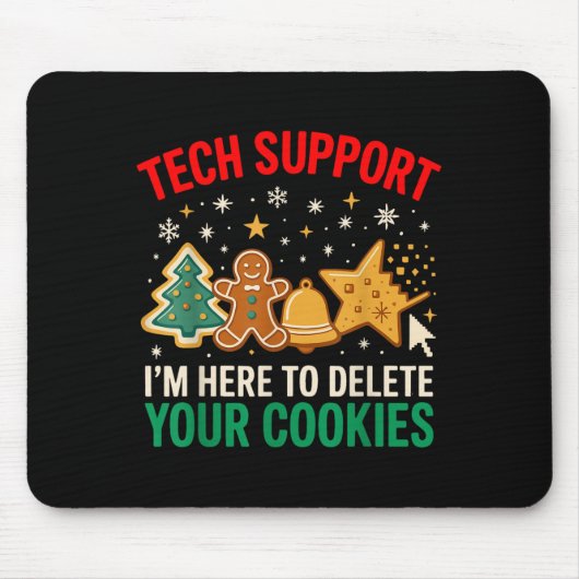 Tech unterstützt Weihnachtskekse Frauen Funny Chri Mousepad (Vorne)