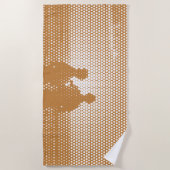 Tech White&Orange Halftone Effect Couple on Beach Strandtuch (Vorderseite)