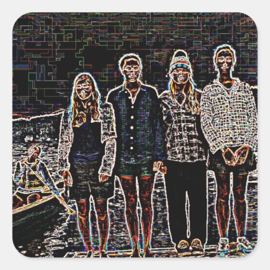 TechANOE Quadratischer Aufkleber (Vorderseite)