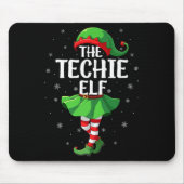 Techie Elf Christmas Girls Women Elf Squad Xmas Fa Mousepad (Vorne)