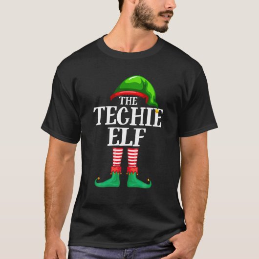 Techie Elf Matching Family Group Weihnachts-Party T-Shirt (Vorderseite)
