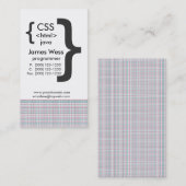 Techie Java CSS Computer-Netz-Programmierer Visitenkarte (Vorne/Hinten)