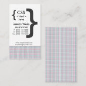 Techie Java CSS Computer-Netz-Programmierer Visitenkarte (Vorne/Hinten)