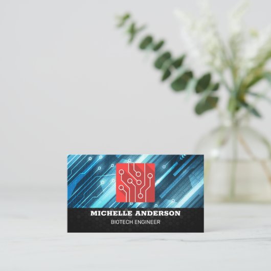 Techie-Logo | Schaltmodule Visitenkarte (Stehend Vorderseite)