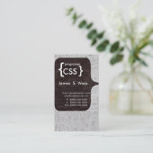 Techie moderner CSS Computer-Softwareentwickler Visitenkarte (Stehend Vorderseite)