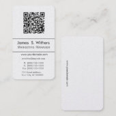 Techie modernes Minimalistisches QR Code-Foto/Logo Visitenkarte (Vorne/Hinten)