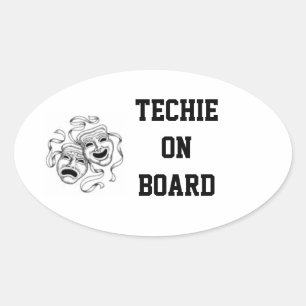 Techie On-Board-Aufkleber Ovaler Aufkleber