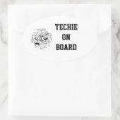 Techie On-Board-Aufkleber Ovaler Aufkleber (Tasche)