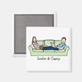 Techie-Paar - personalisierter Cartoon Magnet (Vorderseite/Rückseite)
