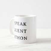 Techie Python Tasse - Ich spreche Fluent Python Gi (Vorderseite Links)