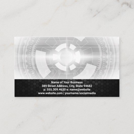 Techie | Software | Geometrischer Hintergrund Visitenkarte (Rückseite)