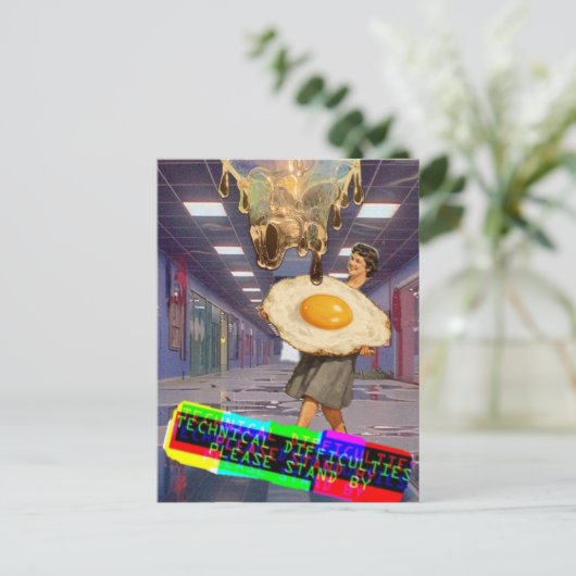 Techincal Difficulties Please Stand By Collage Postkarte (Stehend Vorderseite)