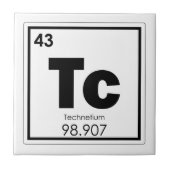 Technetium-Symbol für chemische Elemente Fliese (Vorderseite)