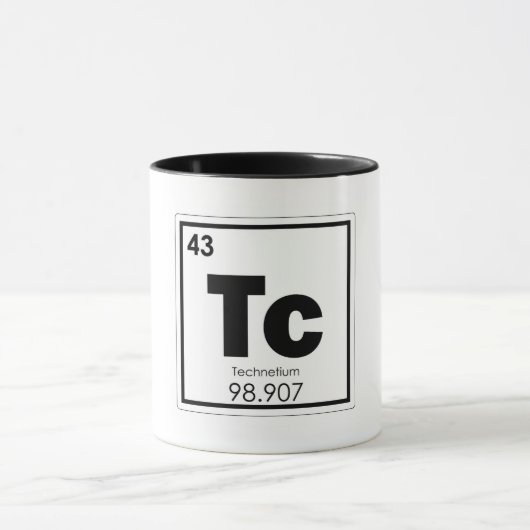 Technetium-Symbol für chemische Elemente Tasse (Zentrum)