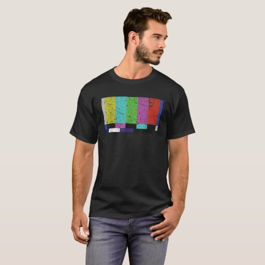 Technical Analog No Signal Screen Retro Television T-Shirt (Vorne ganz)