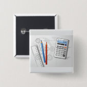 Technical Drawing Office Supplies Button (Vorne & Hinten)