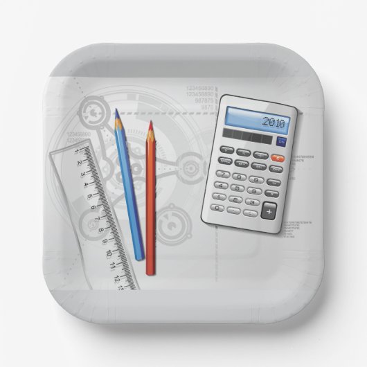 Technical Drawing Office Supplies Pappteller (Vorderseite)