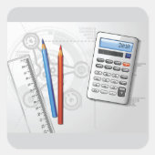 Technical Drawing Office Supplies Quadratischer Aufkleber (Vorderseite)