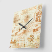 Technical drawing & sketches by Leonardo da Vinci Quadratische Wanduhr (Winkel)