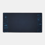 Technical HUD Blueprint Schematic Gaming Desk Mat Schreibtischunterlage (Vorderseite)