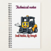 Technical Notes Forklift Cartoon Mascot Notebook Planer (Vorderseite)