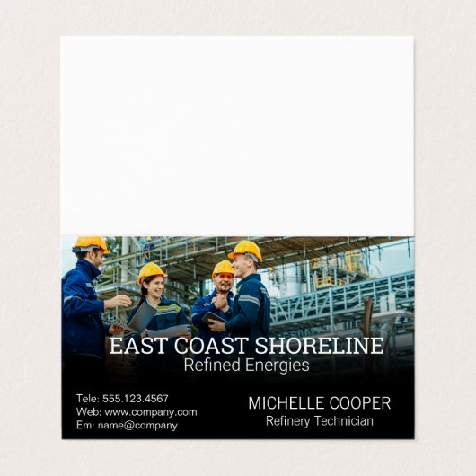 Technician Engineers | Oil Refinery Visitenkarten (Außenseite Aufgefaltet)