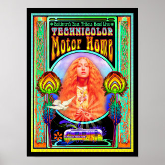 Technicolor Motor Zuhause Band Poster Design