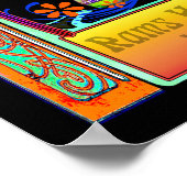 Technicolor Motor Zuhause Band Rock Art Poster (Ecke)