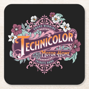 Technicolor Motor Zuhause Rechteckiger Pappuntersetzer
