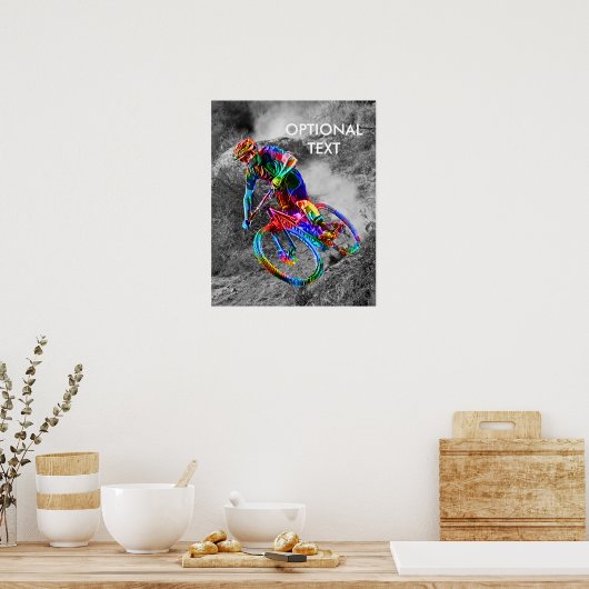 Technicolor Mountain Biker Reiten Poster (Küche)