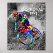 Technicolor Mountain Biker Reiten Poster (Vorne)