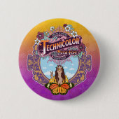 Technicolor Peace Lady Button (Vorderseite)