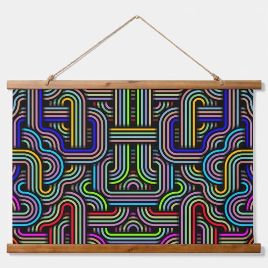 Technicolor Trails Wandteppich Mit Holzrahmen (Vorne)