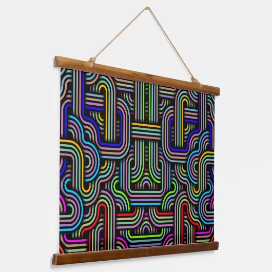 Technicolor Trails Wandteppich Mit Holzrahmen (Gewinkelt)