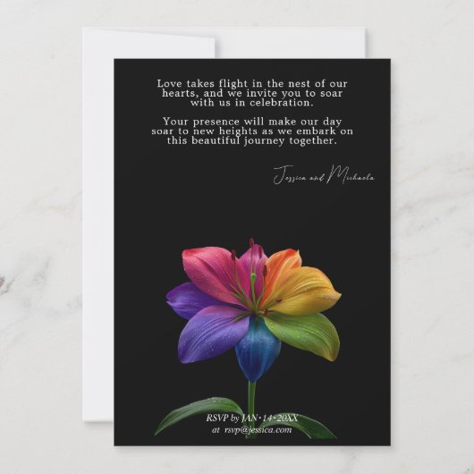 🌈 Technicolor Vows Wedding Einladung (Rückseite)