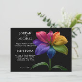 🌈 Technicolor Vows Wedding Einladung (Stehend Vorderseite)