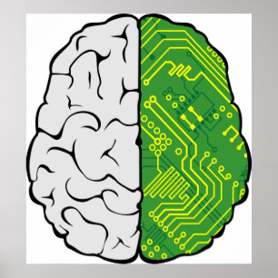 Technik Gehirn Schaltung Leiterplatte Logik Comput Poster