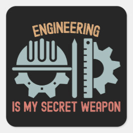 Technik ist meine Geheimwaffe Quadratischer Aufkleber