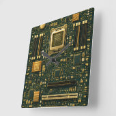 Technik-Mainboard-Wählscheibe Quadratische Wanduhr (Winkel)