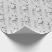 Technik-Plan-Maschinerie Vintag Geschenkpapier (Ecke)