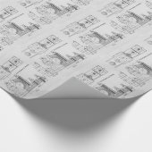 Technik-Plan-Maschinerie Vintag Geschenkpapier (Ecke)