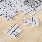 Technik-Plan-Maschinerie Vintag Puzzle (Seite)