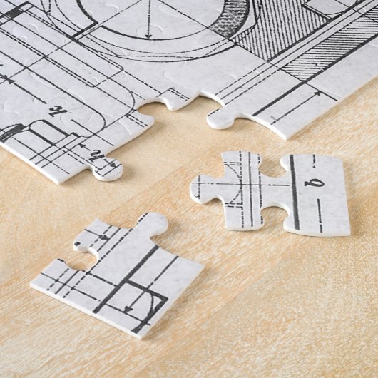 Technik-Plan-Maschinerie Vintag Puzzle (Seite)