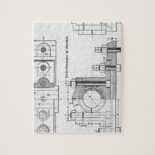 Technik-Plan-Maschinerie Vintag Puzzle
