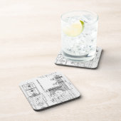 Technik-Plan-Maschinerie Vintag Untersetzer (Rechte Seite)